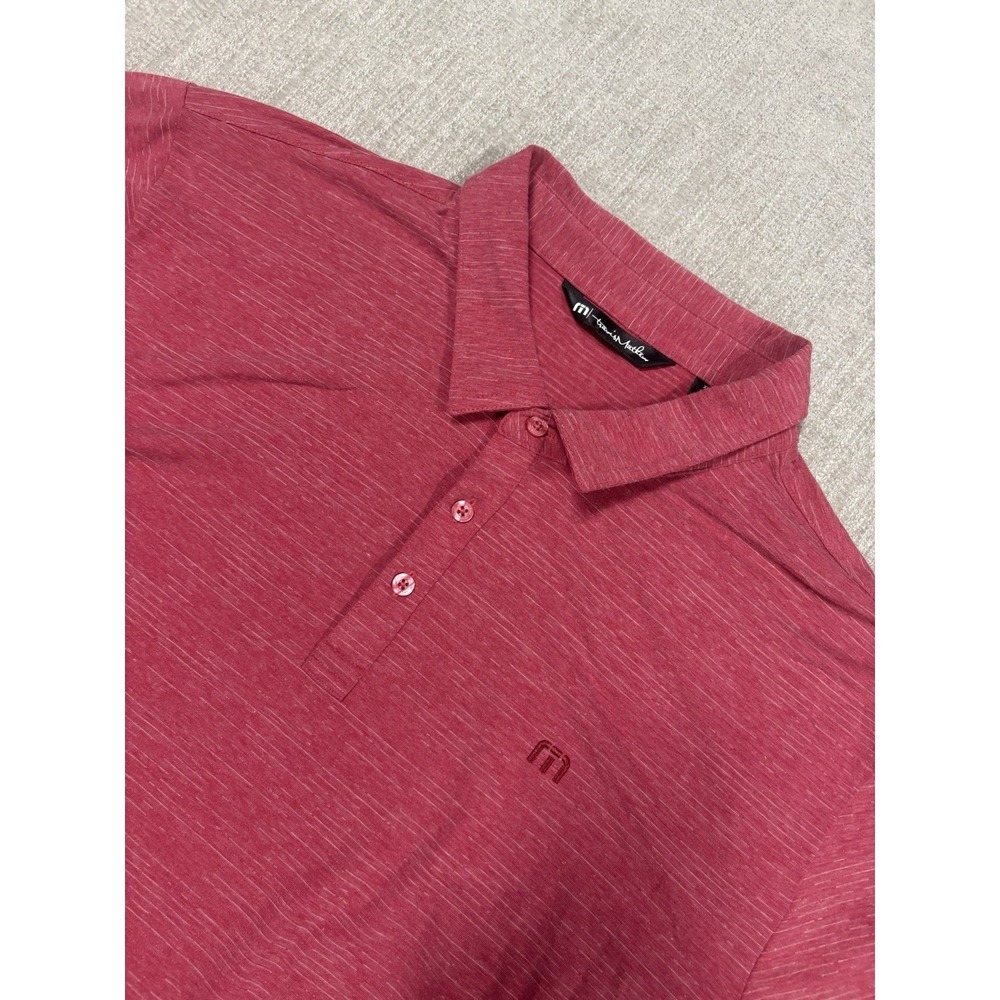 Travis Mathew The Heater Polo Shirt Red Heathered Mens 3XL XXL Performance Golf